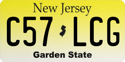 NJ license plate C57LCG