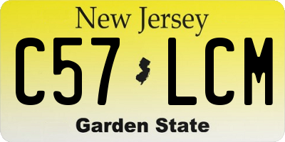 NJ license plate C57LCM