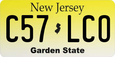 NJ license plate C57LCO