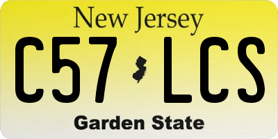 NJ license plate C57LCS