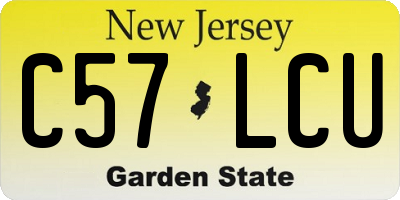 NJ license plate C57LCU