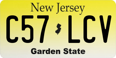NJ license plate C57LCV