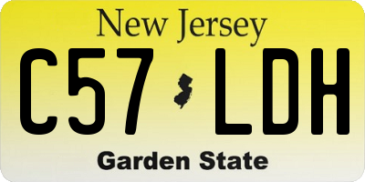 NJ license plate C57LDH