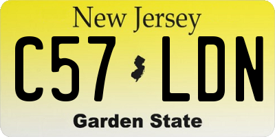 NJ license plate C57LDN