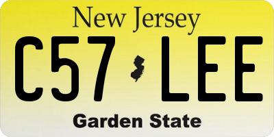 NJ license plate C57LEE