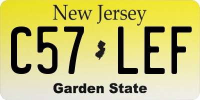 NJ license plate C57LEF