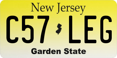 NJ license plate C57LEG