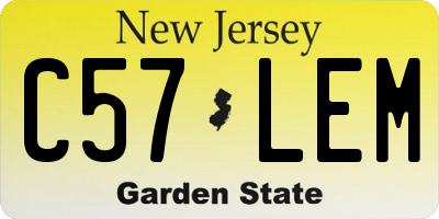 NJ license plate C57LEM