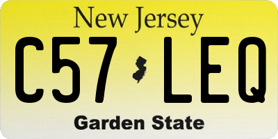 NJ license plate C57LEQ