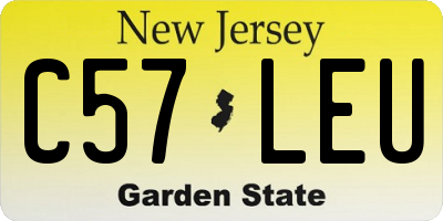 NJ license plate C57LEU