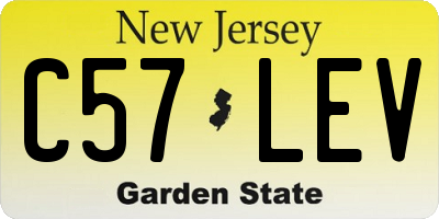 NJ license plate C57LEV