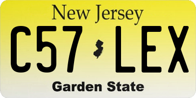 NJ license plate C57LEX