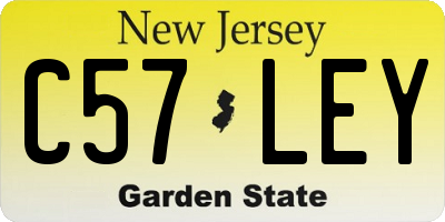 NJ license plate C57LEY