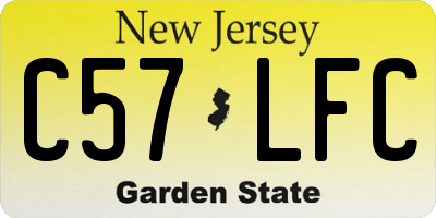 NJ license plate C57LFC