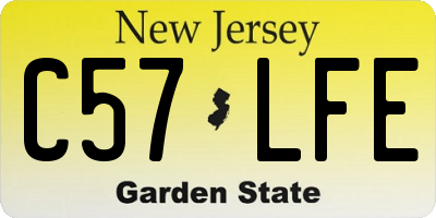 NJ license plate C57LFE