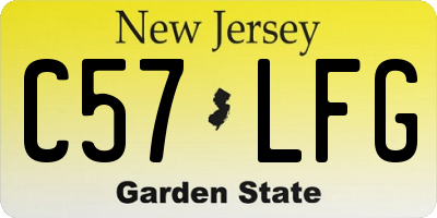 NJ license plate C57LFG