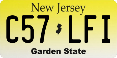 NJ license plate C57LFI