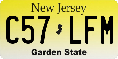NJ license plate C57LFM