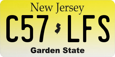 NJ license plate C57LFS
