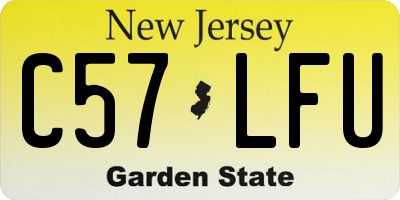 NJ license plate C57LFU