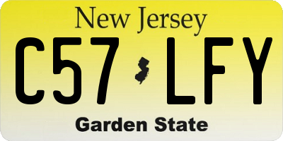 NJ license plate C57LFY