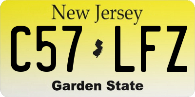 NJ license plate C57LFZ