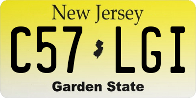 NJ license plate C57LGI