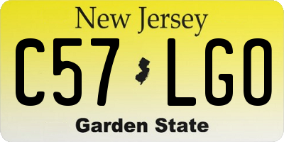 NJ license plate C57LGO