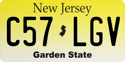 NJ license plate C57LGV