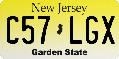 NJ license plate C57LGX
