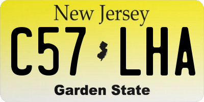 NJ license plate C57LHA