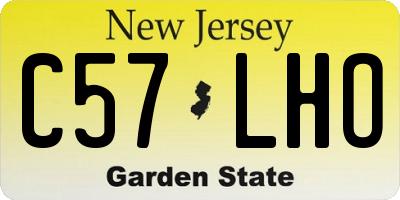 NJ license plate C57LHO
