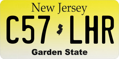 NJ license plate C57LHR