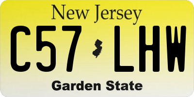 NJ license plate C57LHW