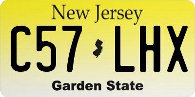 NJ license plate C57LHX