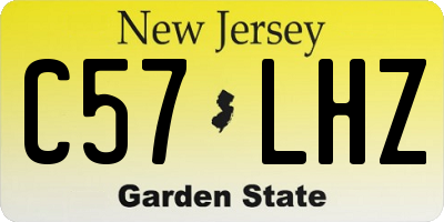 NJ license plate C57LHZ