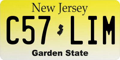 NJ license plate C57LIM