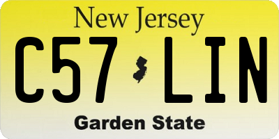 NJ license plate C57LIN