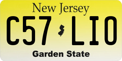 NJ license plate C57LIO