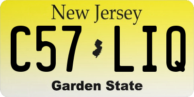 NJ license plate C57LIQ