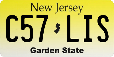 NJ license plate C57LIS