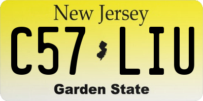 NJ license plate C57LIU