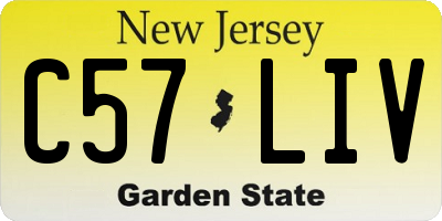 NJ license plate C57LIV
