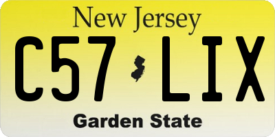 NJ license plate C57LIX
