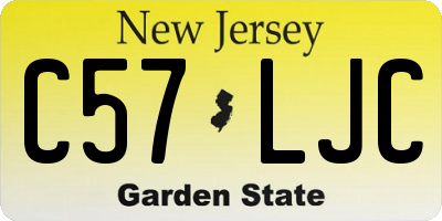NJ license plate C57LJC