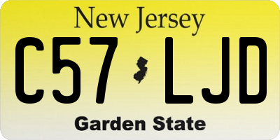 NJ license plate C57LJD