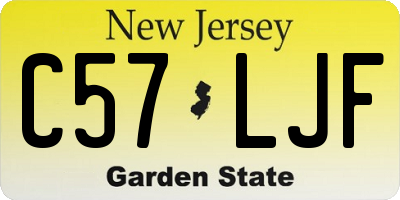 NJ license plate C57LJF