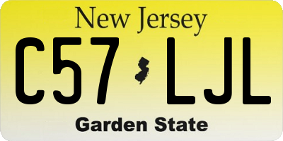 NJ license plate C57LJL
