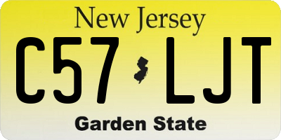 NJ license plate C57LJT
