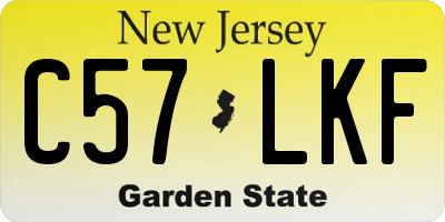 NJ license plate C57LKF